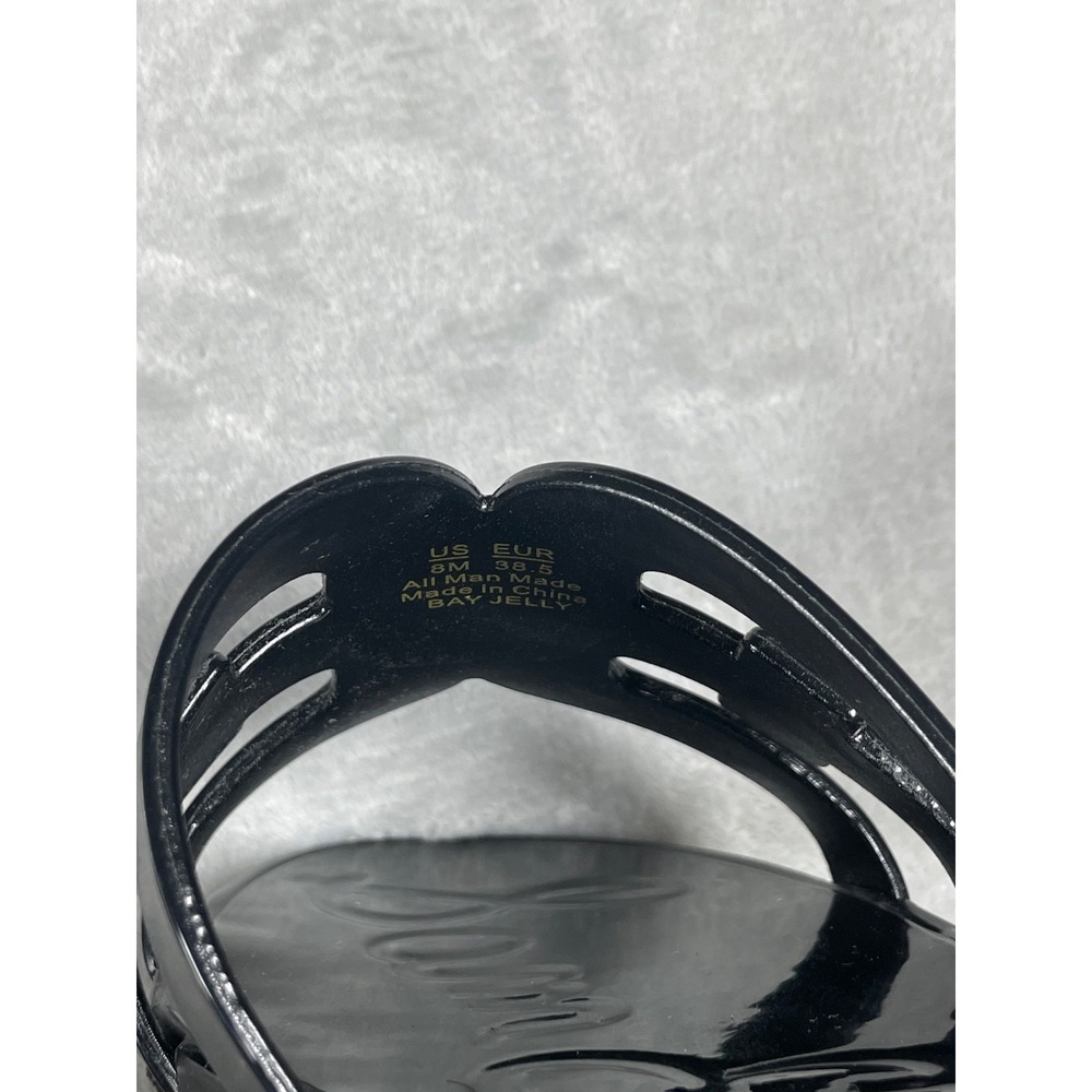 Sam Edelman Bay Jelly Slide Sandals Women's US 8 Black Jelly Logo Slip On Slides - Picture 12 of 14